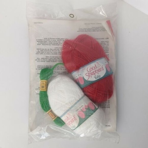 Vtg Good Shepherd 24" Knitted Christmas Stocking Kit # 87901 Reindeer Knit 1986 - Picture 2 of 5